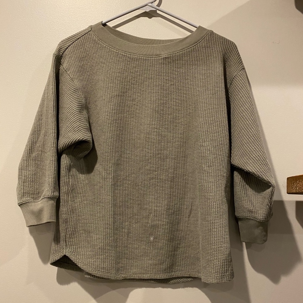 Olive Green Waffle Shirt